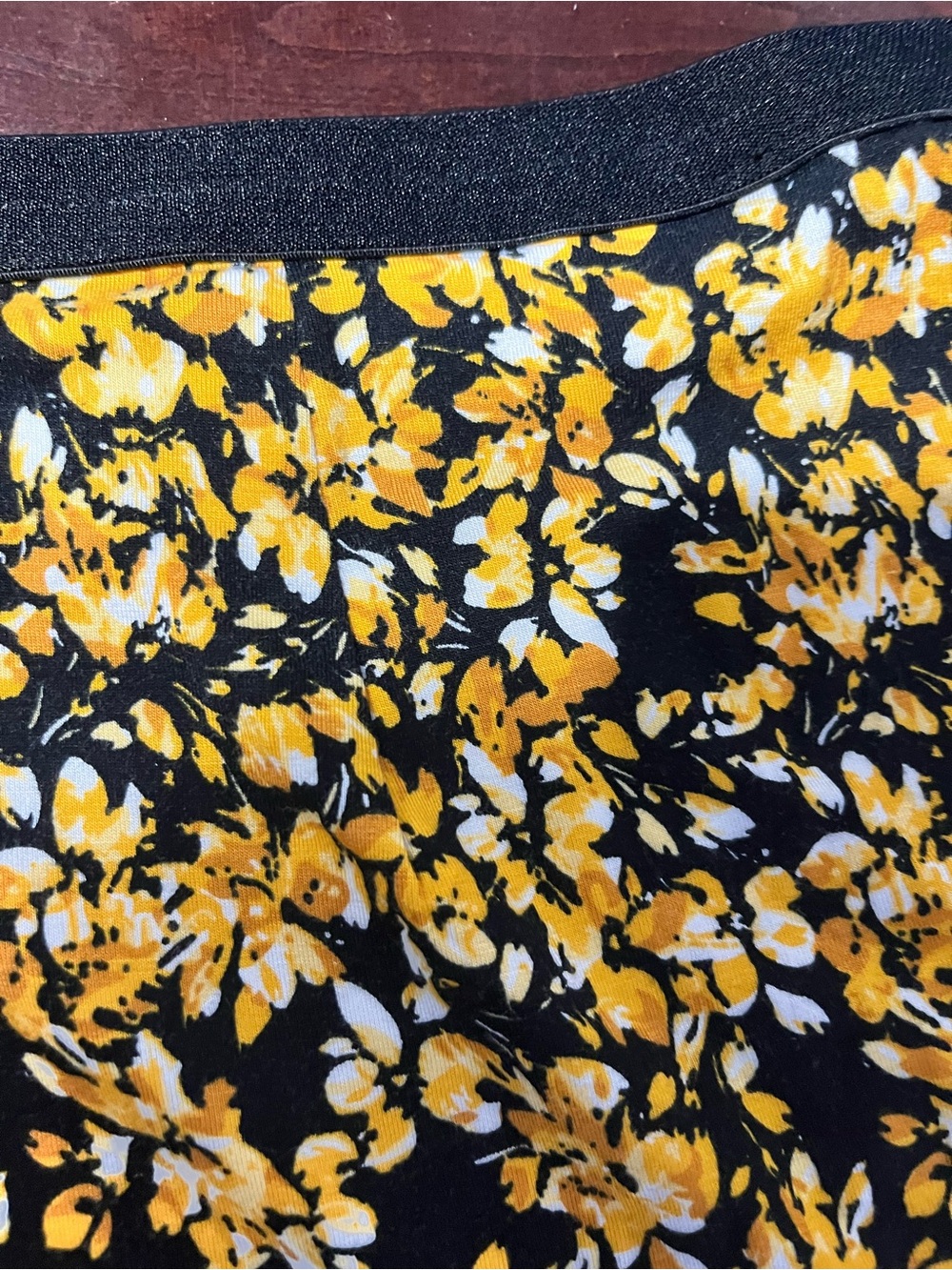 Grace Black Mini Skirt with Yellow and White Floral Print